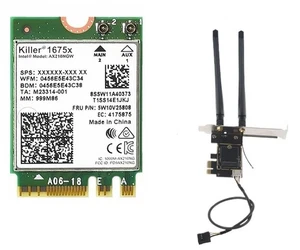 AX1675x Killer Series Desktop Wi-Fi 6E Kit | 2,4 Gbps | Supporto Bluetooth 5.3 | - Foto 1 di 8