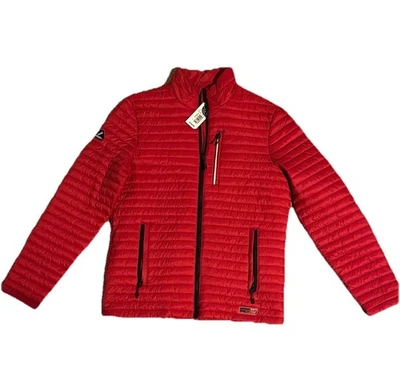 Superdry Chaqueta Micro Quilt Thru Packaway Fuji Roja Hombre’s L Nueva Con Etiquetas Ligera Foto 1 de 4