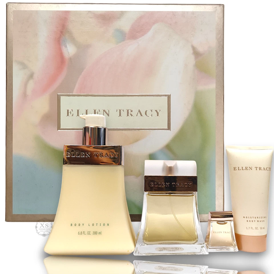 ELLEN TRACY FLORAL SOPHISTICATION 4pc's EDP&BWASH 1.7 +PARFUM0.17+BodyLotion 6.8 - Image 1 of 1
