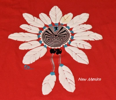 VTG T-Shirt Oneita Size L 90s Maiden West New Mexico Dream Catcher Made USA 1991 - Image 1 of 4