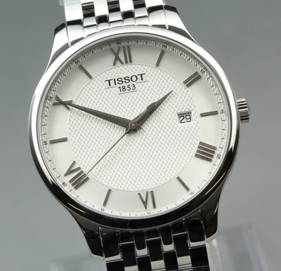 Tissot Tradition T063.610.11.038.00 Orologio Uomo Quarzo Quadrante Argento Ac... - Immagine 1 di 4