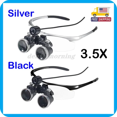 Lupa binocular dental 3,5X enchufe EE. UU. lupa de cirugía de operación médica negra Foto 1 de 4