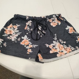 Damen Strick Blumendruck bequeme Kordelzug Shorts Größe XL - Bild 1 von 8