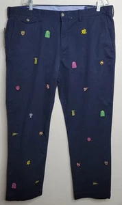 POLO RALPH LAUREN Pantalone Uomo 40x32 Blu Navy CLASSIC FIT Varsity Rugby Crest - Foto 1 di 18