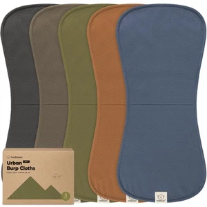 5-Pack Organic Burp Cloths Baby Girl, Boy - Extra Large, Absorbent Baby Burp ... - Picture 1 of 9