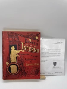 Dante's Inferno Antique 1880’s Large 10x13 HC Book Gustave Dore Illustrations - Picture 1 of 24