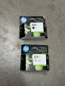HP 64XL TRÓJKOLOROWY ATRAMENT, STALÓWKA, MARZEC 2025, CZARNY ATRAMENT, STALÓWKA, LIPIEC 2025 - Zdjęcie 1 z 3