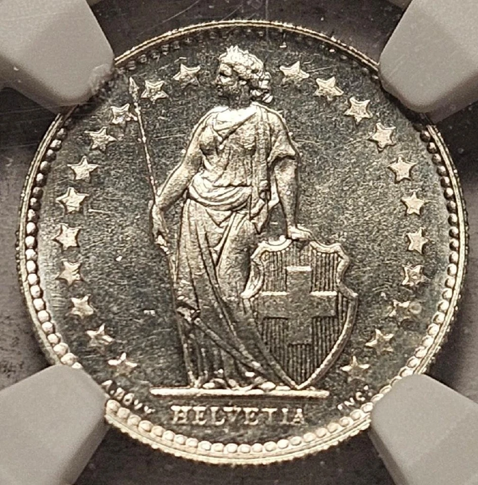 Switzerland, 1/2 Franc, 1953B, NGC MS 63, Frosty Choice BU, .0671 Ounce Silver - Image 1 of 4