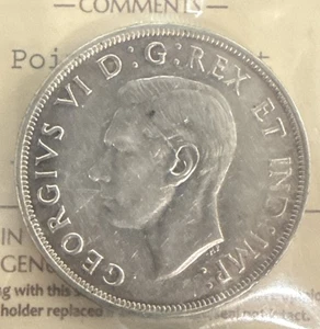 1947 Canada Silver Dollar - ICCS XF45 - XOR 403 - Pointed 7; Dot; Scratches C2.5 - Picture 1 of 4