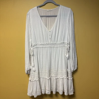 Mini Vestido Lovestitch Talla Grande Crema Floral Boho Cottagecore Boda Romántico Foto 1 de 4