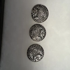 Lot Of 3 Burg Co Tyr 1780 X Archid Plastic BUTTON M Theresia Austria Coin Replic - Picture 1 of 5