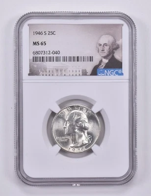 1946-S/S Error Washington Quarter MS65 NGC Special Label *2164 - Image 1 of 4