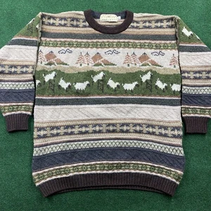 Sudadera De Colección Tejida Oveja Para Hombres M/L Gris 80S Lana Fair Isle Blarney Suéter - Imagen 1 de 7