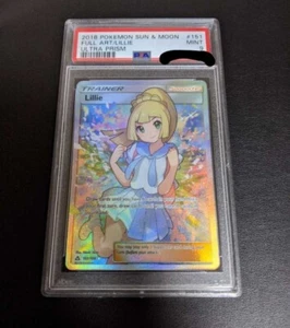 PSA8 LILLIE 2018 Pokemon FULL ART ULTRA PRIZM Sun & Moon FA 151/156 SR Free - Picture 1 of 17
