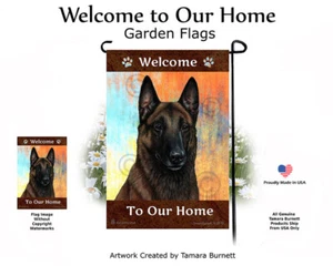 Welcome Garden Flagge - Dark Mahagoni Belgian Malinois 015A - Bild 1 von 1