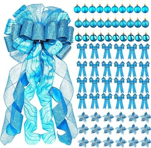 73 Pcs Christmas Tree Decorations Set Hanging Ornaments Bulk  - Picture 1 of 7