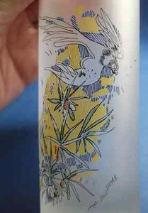 Loumidis Parrot Coffee Company Advertising Glass designed & Signed by D. MYTARAS - Picture 1 of 6