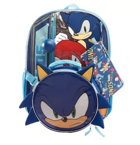 Sonic The Hedgehog 5 Piece Backpack & Lunch Box Set School Travel Book Bag NWT - Picture 1 of 5