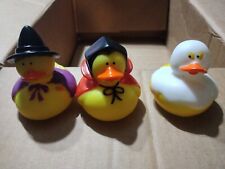 Set of 3 Halloween Trick or Treat 2" Rubber Ducks Duckies Ghost Dracula Witch