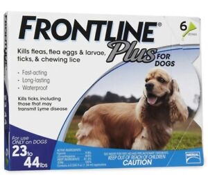 Frontline Plus Flea & Tick Treatment for Dogs 23-44 lbs - 6 Doses