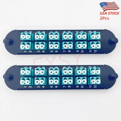 Adaptador 2 Piezas Panel Fibra Óptica 12 LC Dúplex OM3 Compatible CORNING CCH-CP24-E4 Foto 1 de 4