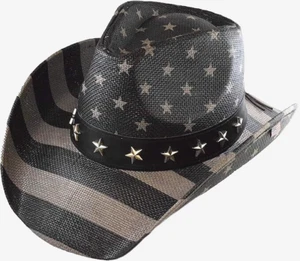 Sattelhüte USA gedämpfte Flagge formbar Cowboy Western patriotisch Amerika Star - Bild 1 von 9