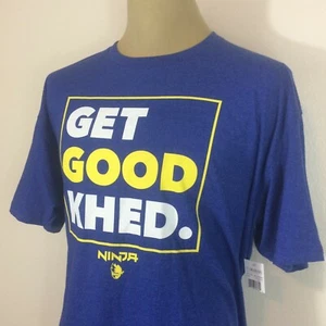 New Men's 2XL Fortnite NINJA Get Good Khed Blue Short Sleeve Graphic T-Shirt - Picture 1 of 4