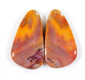 Par de pendientes de piedras preciosas de cabujón de lujo de poligrama natural de 19 quilates CB = 0152 - Imagen 1 de 7