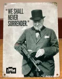 We Shall Never Surrender - Wandschild aus Metall im Vintage-Stil - Bild 1 von 2