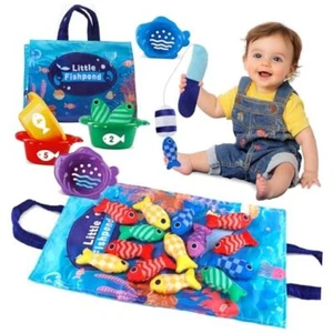 Montessori Cloth Fish Toys for Babies 6-12 Months, 22 pcs Fishing Game Colorful - Picture 1 of 7