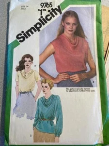 Vintage Simplicity Sewing Pattern 9765 – Misses Blouse with Bias Front - Picture 1 of 1