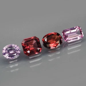 4Pcs / 2.91Ct Natural Red & Purple Spinel Mae Sai Emerald & Oval Loose Gemstones - Picture 1 of 3