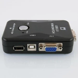 USB 2 Ports KVM Key-Press Switch Device Keyboard Monitor For Desktop/Computer c - Afbeelding 1 van 5