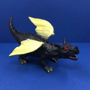 Vintage Black Winged Dragon Monster Dinoaur Toy Figure Unbranded Made In China - Picture 1 of 6