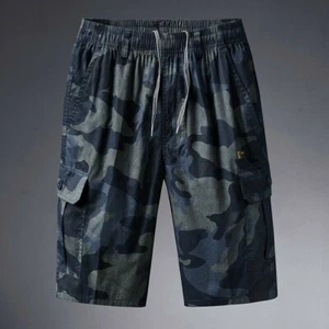 Men Cargo Pants Trousers Shorts Camouflage Cotton Sports Casual Military - Picture 1 of 11
