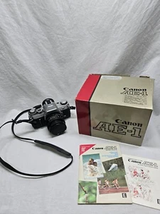 Canon AE-1 35mm Film Camera Canon 50mm Lens- NOT TESTED- With Box- READ - Picture 1 of 24