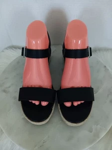 Tommy Bahama Jona sandali donna taglia 9 espadrillas zeppa con cinturino alla caviglia neri - Foto 1 di 16