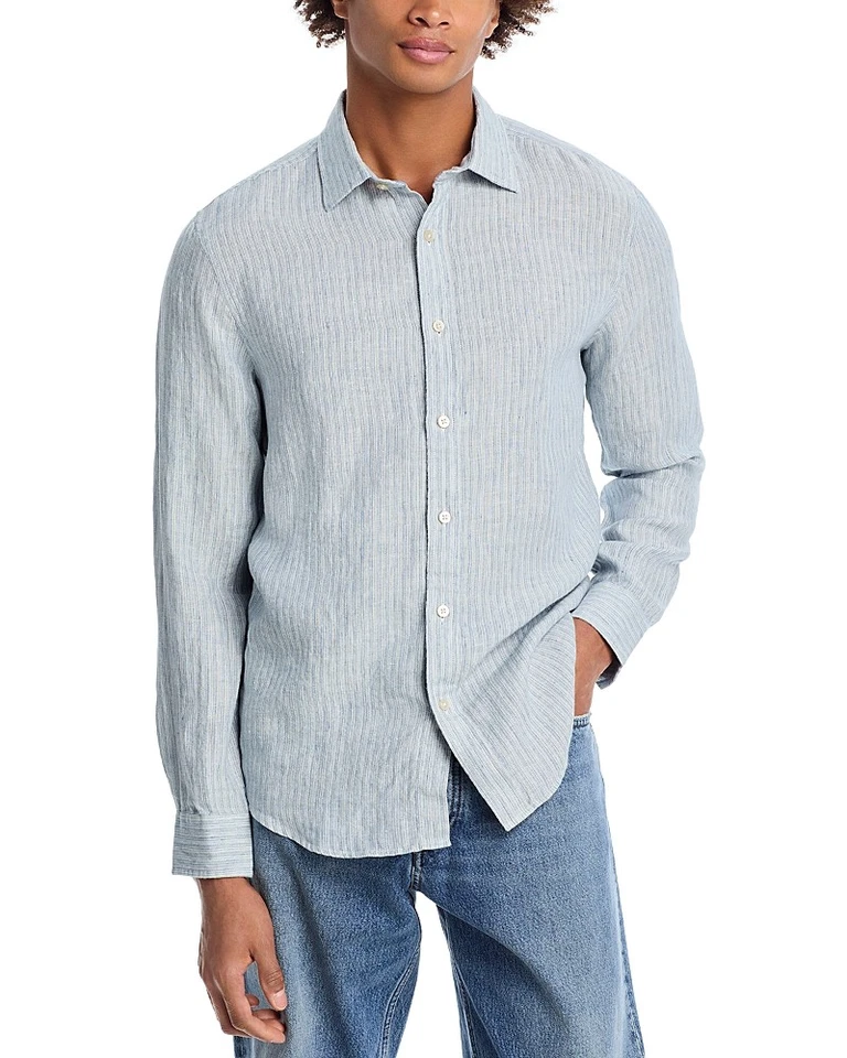 The Men's Store Pencil Stripe Linen Shirt MSRP $128 - Image 1 of 1
