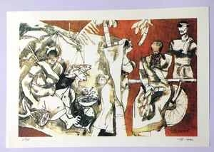 M. F. Husain - KERALA EXPERIENCE Print . 2010. HAND SIGNED. Ltd Edn (12350) - Picture 1 of 6