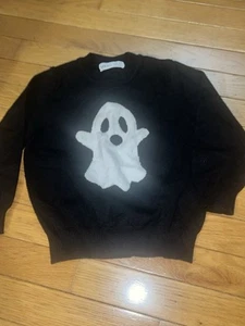Boys Halloween Ghost Black Sweater, Very Soft, Size 5Y, New w/o Tags - Picture 1 of 3