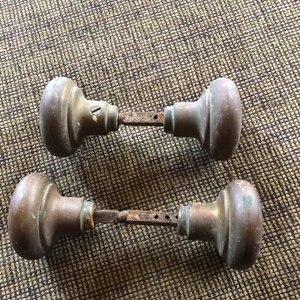 Antik Vintage Messing Türknauf Set 2 Stück - Bild 1 von 13