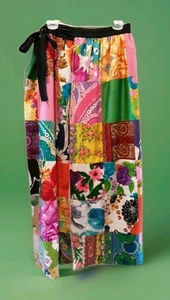 Maxi gonna ALICE POLYNESIAN FASHIONS-anni 60 patchwork avvolgente boho cottage hippie S/M - Foto 1 di 22