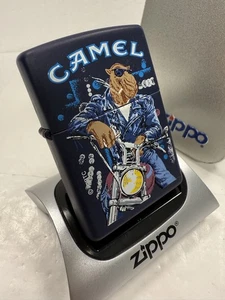 GENUINE Zippo Lighter JOE CAMEL HANDLEBARS MOTORCYCLE Navy Matte 1997 NEW - Picture 1 of 9