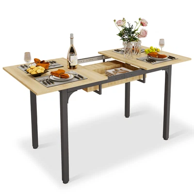 110-150cm Extendable Dining Table Modern Large Kitchen Table up to 8 People Wood - Image 1 of 4