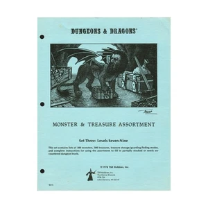 TSR Basic D&D Monster & Treasure Assortment Set #3 - Levels 7-9 (3rd/4ths, VG - Picture 1 of 2