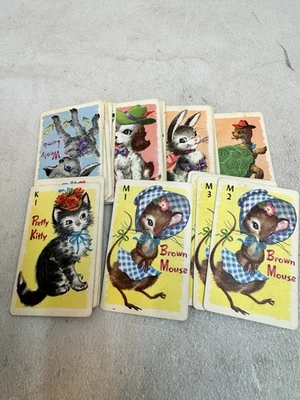 Juego de cartas vintage Whitman Animal Rummy Foto 1 de 4