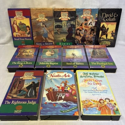 Animated Stories from the New Testament Bible Heroes VHS Lot of 12 +More Stories - Image 1 of 4