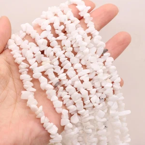 White Jade Gravel Stone Beads Irregular Shape Loose Spacer Jewelry 100 Pcs - Picture 1 of 7