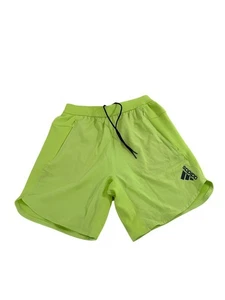 Adidas Men’s Shorts XS 7” Training Running Neon Green Drawstring Logo Aeroready - Picture 1 of 16