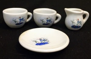 Juego de té de cerámica de porcelana en miniatura casa de muñecas tamaño ganso conjunto de 4 piezas - Imagen 1 de 10
